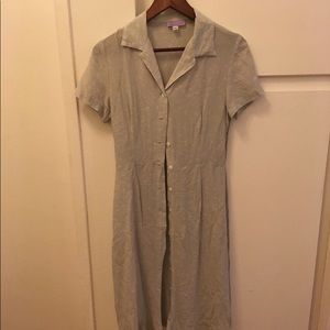 Calypso Silk S Collared Sundress Pale Blue